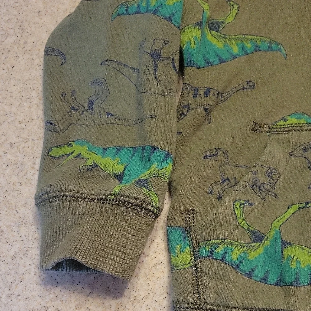 Carter's Green Dinosaur Zipup Hoodie SIZE 3T